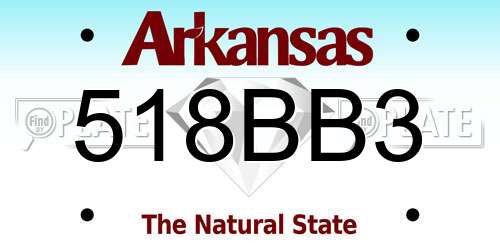 518BB3 Arkansas License Plate