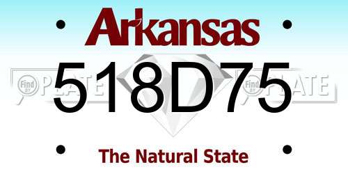 518D75 Arkansas License Plate