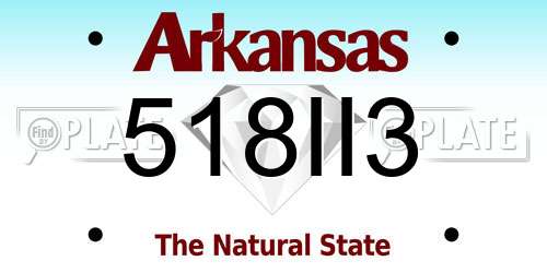 518II3 Arkansas License Plate