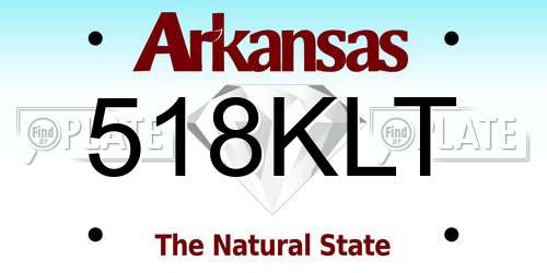 518KLT Arkansas License Plate