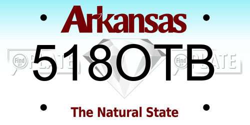 518OTB Arkansas License Plate