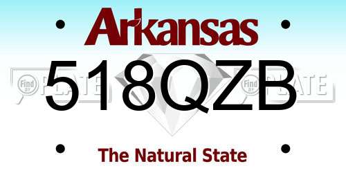518QZB Arkansas License Plate