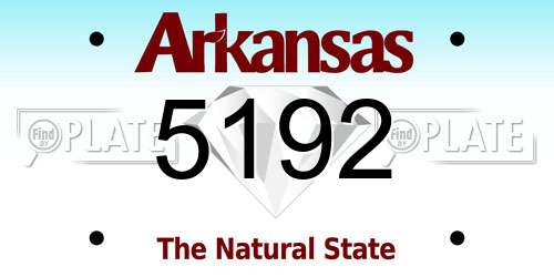 5192 Arkansas License Plate