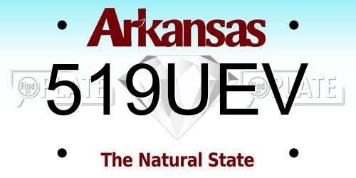 519UEV Arkansas License Plate