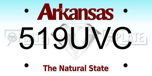 519UVC Arkansas License Plate