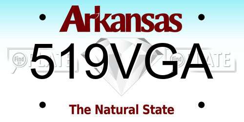 519VGA Arkansas License Plate