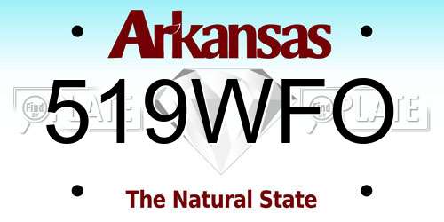 519WFO Arkansas License Plate