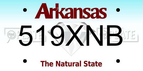 519XNB Arkansas License Plate