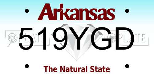 519YGD Arkansas License Plate