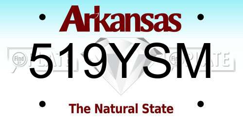 519YSM Arkansas License Plate