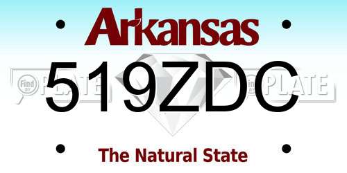 519ZDC Arkansas License Plate