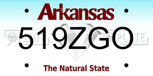 519ZGO Arkansas License Plate