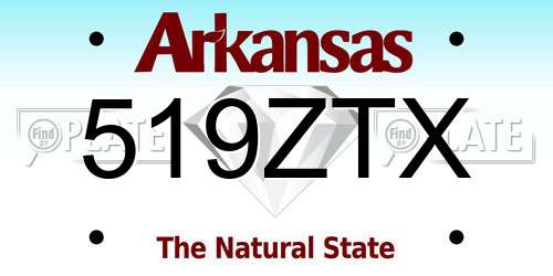 519ZTX Arkansas License Plate