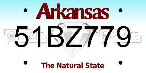 51BZ779 Arkansas License Plate