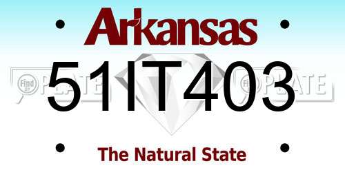 51IT403 Arkansas License Plate
