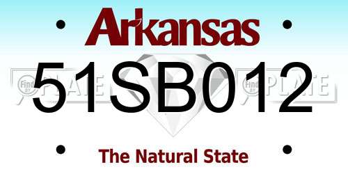 51SB012 Arkansas License Plate