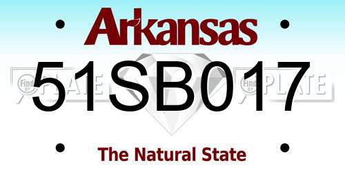 51SB017 Arkansas License Plate