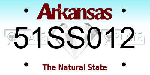 51SS012 Arkansas License Plate
