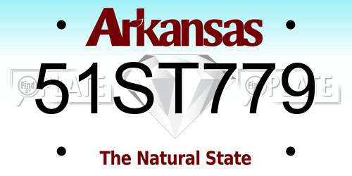 51ST779 Arkansas License Plate