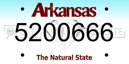 5200666 Arkansas License Plate