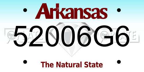 52006G6 Arkansas License Plate
