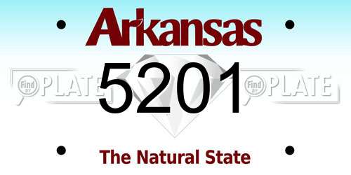 5201 Arkansas License Plate
