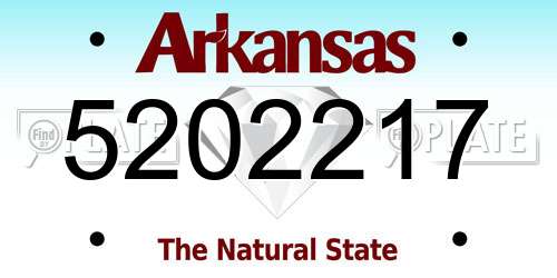 5202217 Arkansas License Plate