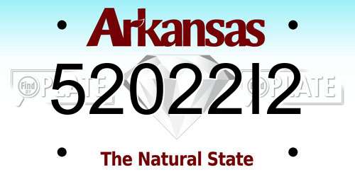 52022I2 Arkansas License Plate