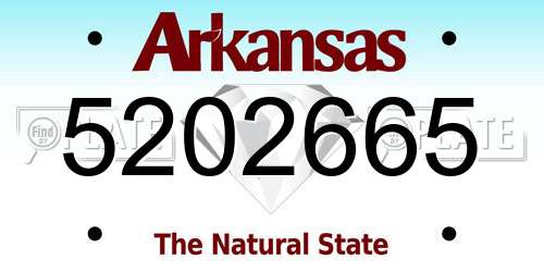 5202665 Arkansas License Plate