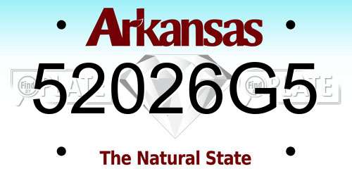 52026G5 Arkansas License Plate