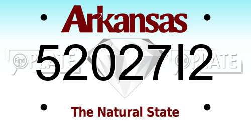 52027I2 Arkansas License Plate
