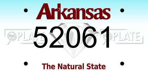 52061 Arkansas License Plate