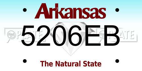5206EB Arkansas License Plate