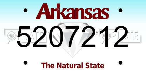 5207212 Arkansas License Plate