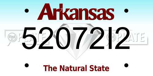 52072I2 Arkansas License Plate
