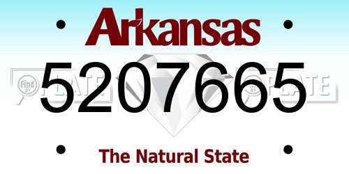 5207665 Arkansas License Plate