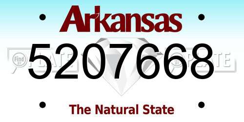 5207668 Arkansas License Plate