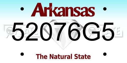 52076G5 Arkansas License Plate