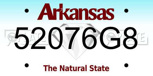 52076G8 Arkansas License Plate