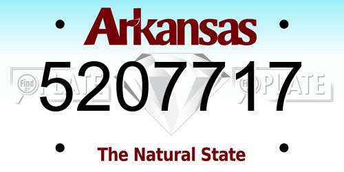 5207717 Arkansas License Plate