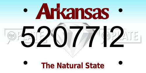 52077I2 Arkansas License Plate
