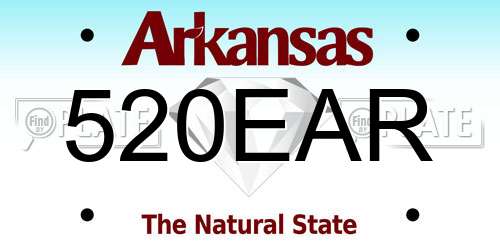 520EAR Arkansas License Plate