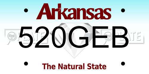 520GEB Arkansas License Plate