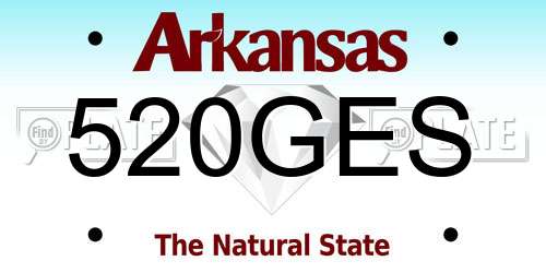 520GES Arkansas License Plate
