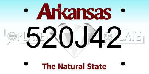 520J42 Arkansas License Plate
