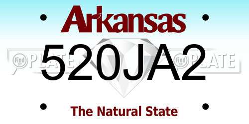 520JA2 Arkansas License Plate