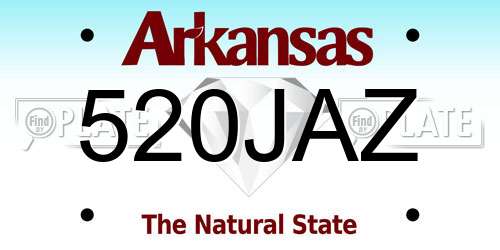 520JAZ Arkansas License Plate