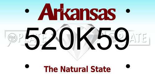 520K59 Arkansas License Plate