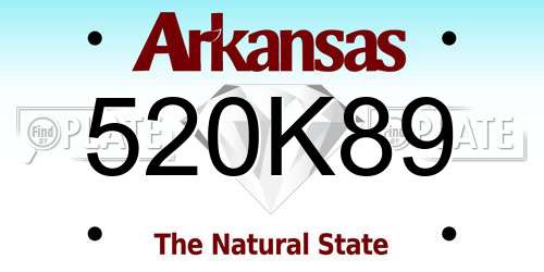 520K89 Arkansas License Plate