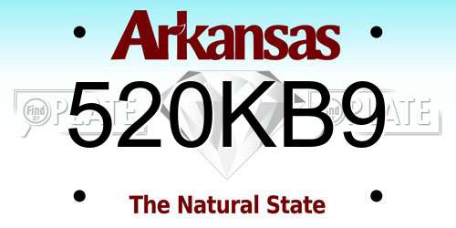 520KB9 Arkansas License Plate